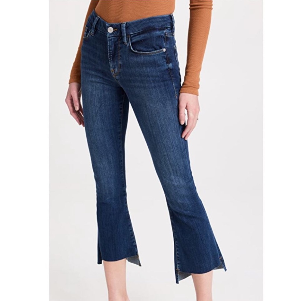 FRAME Le Crop Mini Boot Staggered Raw Hem Jeans Mid Rise Women 25